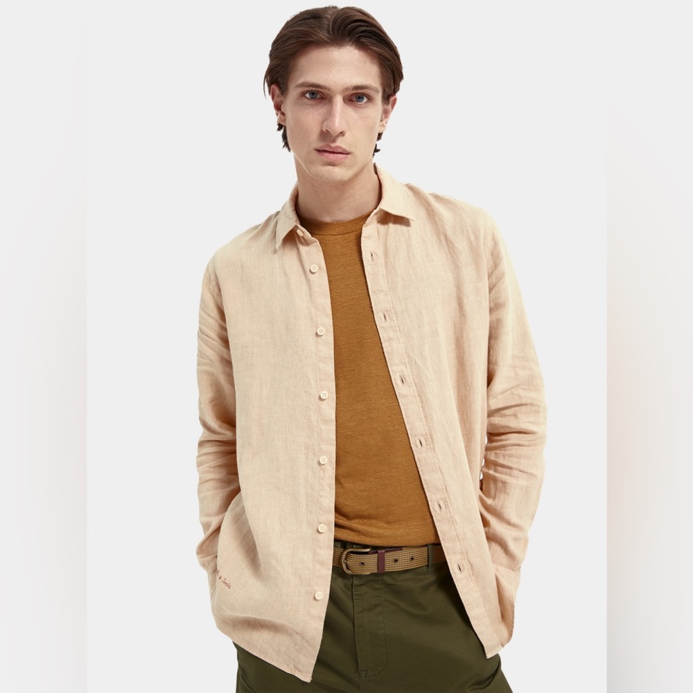 Scotch & Soda Garment-Dyed Linen Shirt